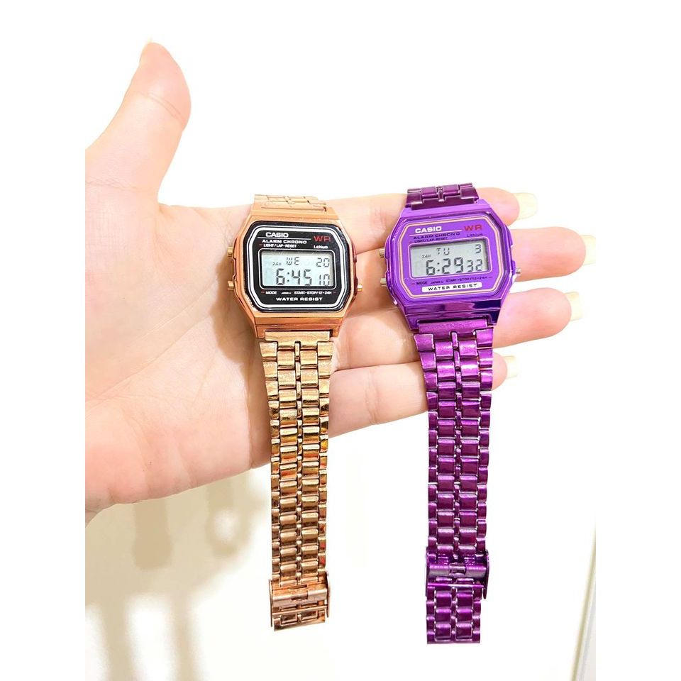 (พร้อมกล่อง) นาฬิกาผู้หญิง นาฬิกาข้อมือ สายเหล็ก สีทอง สีเงิน นาฬิกาcasio นาฬิกาคาสิโอ้ สายสีดำ ควอทว์หญิงและชาย RC620