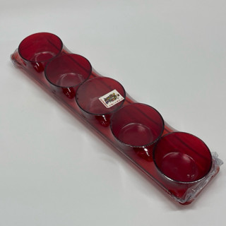 ชุดถ้วยน้ำชาพลาสติกสีแดง 5 ใบ พร้อมถาดรอง ถ้วยชาไหว้เจ้า ชุด…