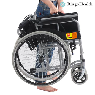 BingoHealth รถเข็นผู้ป่วย พับได้ น้ำหนักเบา ล้อ 24 นิ้ว มีเบรค หน้า,หลัง 4 จุด วีลแชร์ Wheelchairs