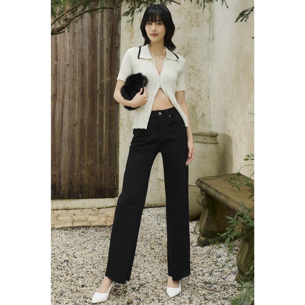 T3182 Straight Jeans Black Glam