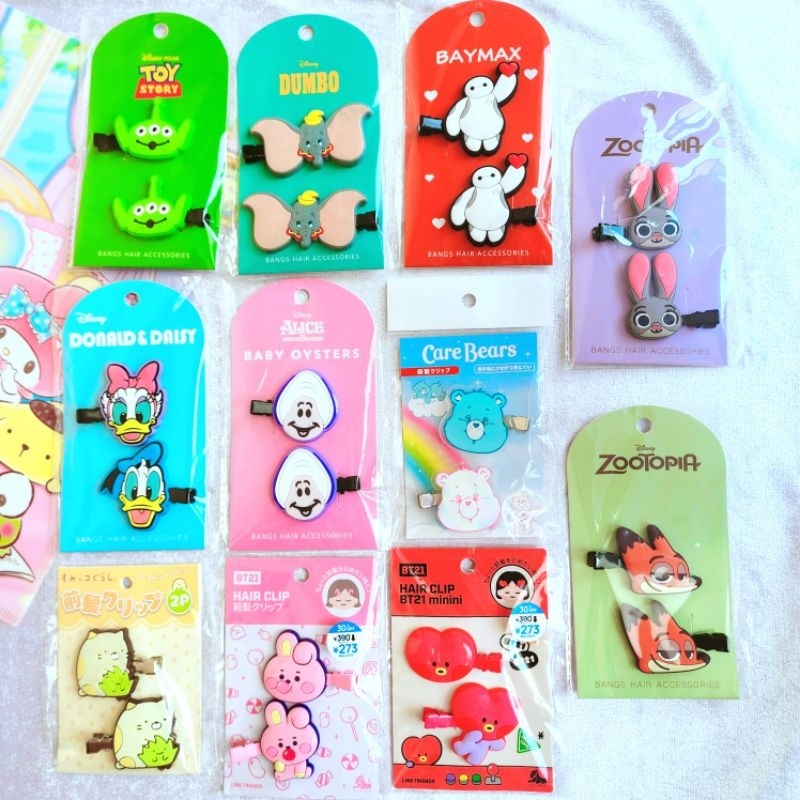 จัดโปรแรงเฉพาะล็อตนี้เท่านั้น กิ๊บหนีบผม Sanrio&Disney Japan แท้ %