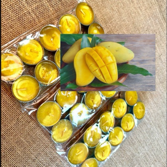 เทียนทีไลท์ กลิ่นผลไม้ กลิ่นมะม่วงสุก เมลอน ลิ้นจี่ Mixberry ราคา/1แพค