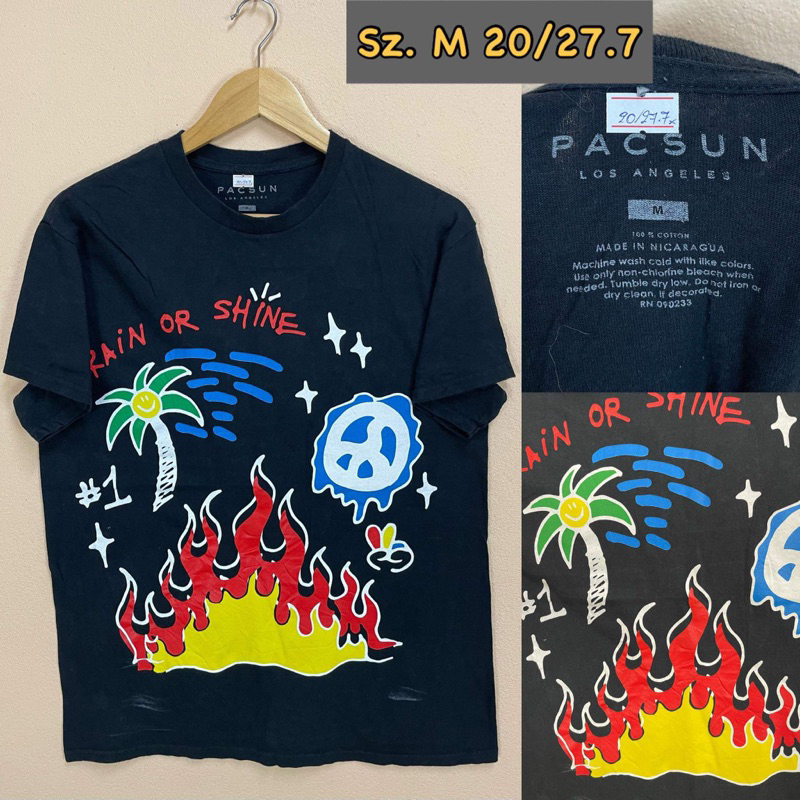 Rain or shine Sz. M 20/27.7 20/91.7x PACSUN LOS ANGELES 90/947 PACSUN 100 % COTTON MADE IN NICARAGUA