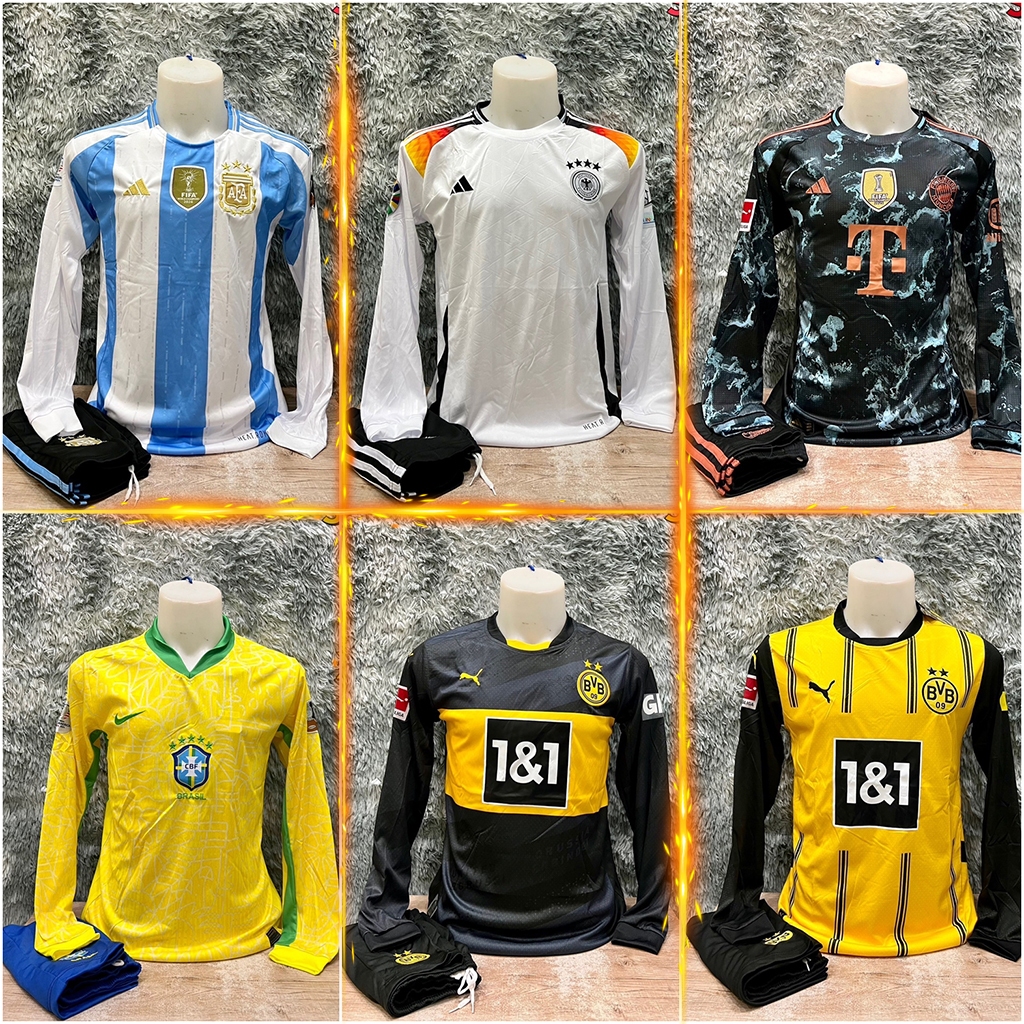ชุดฟุตบอล เสื้อบอล ผู้ใหญ่ ได้ทั้งชุด(เสื้อ+กางเกง) แขนยาว 2024-25 รวมทีม37