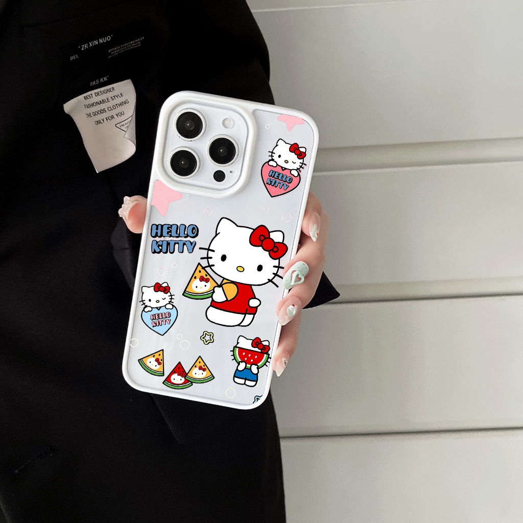 ในสต็อก เคสไอโฟน iPhone 16 15 14 13 12 11 Pro Max เคส for xs xr 7 8 Plus hello kitty พกง่ายๆ การป้องกันการตก Soft Case