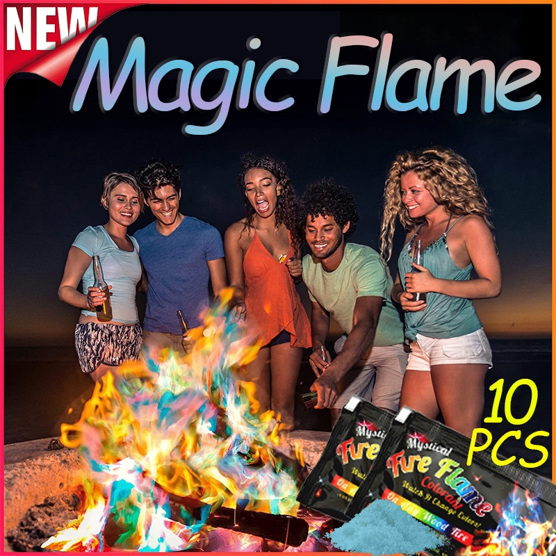 สินค้าใหม่ Magic Fireเปลวไฟหลากสี ผงไฟเปลี่ยนสี 10pcs เปลี่ยนสีได้ พกพาง่าย อุปกรณ์งานปาร์ตี้สำหรับแคมป์ไฟ