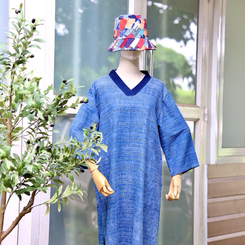 ผ้าเมืองเดรสคอวีสโตนวอชแขนยาว ผ้าใส่สบาย ใส่ได้ทุกวันไม่มีเบื่อ