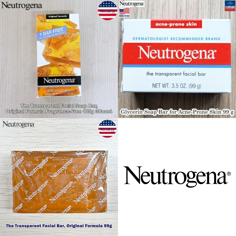 Neutrogena® The Transparent Facial Bar นูโทรจิน่า สบู่ทำความสะอาดผิวหน้า Facial Cleansing Bar สบู่คลีนซิ่ง