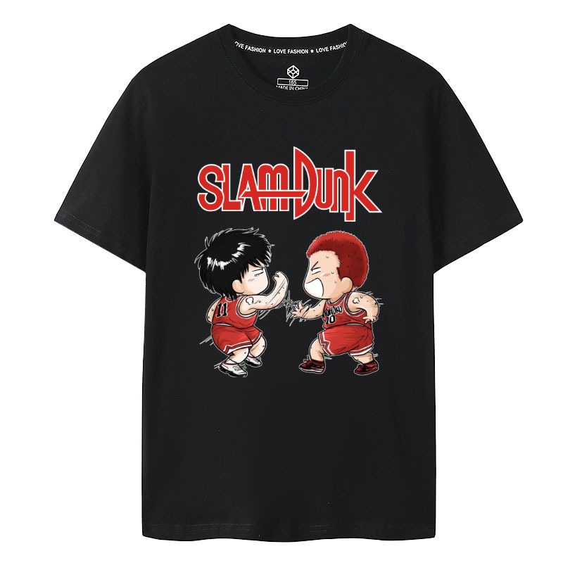 เสื้อยืดแขนสั้นอะนิเมะ Slam Dunk Rukawa Maple Sakuragi ถนนดอกไม้ศตวรรษที่สูงห้าอะนิเมะเสื้อผ้า SLAM DUNK