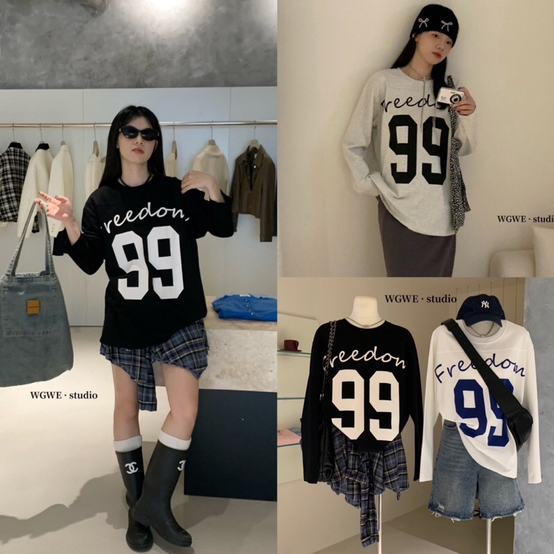 เสื้อแขนยาวคอกลมสกรีนลายรุ่น 2360 TAG:WG.WE