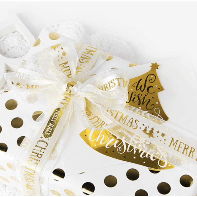 พร้อมส่ง ริบบิ้นตกแต่งคริสต์มาส/ปีใหม่ Christmas ribbons 圣诞丝带