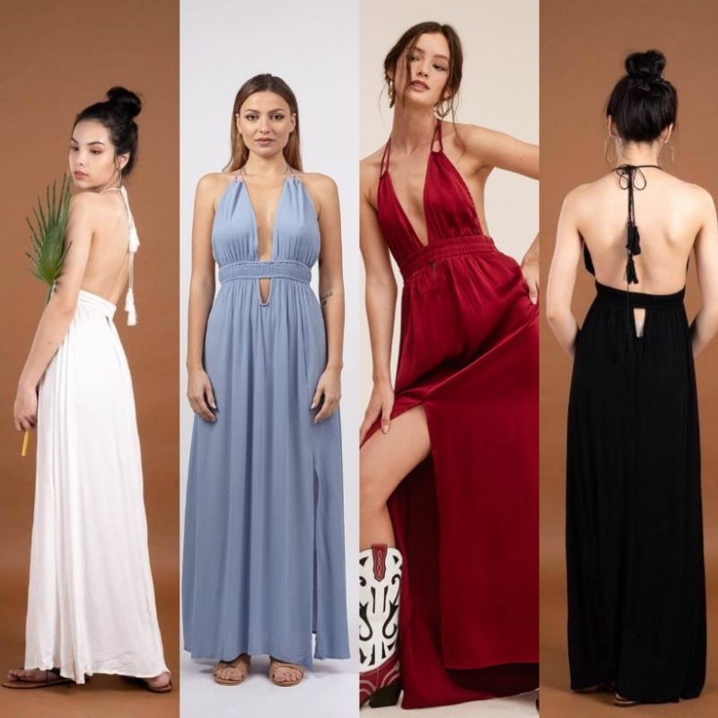 💃🏻🔥เก็บโค้ดลดเพิ่ม-ส่งฟรี💃🏻เดรสโชว์หลัง  ชุดเดรสยาวโบฮีเมียน💥มีเก็บเงินปลายทาง💥