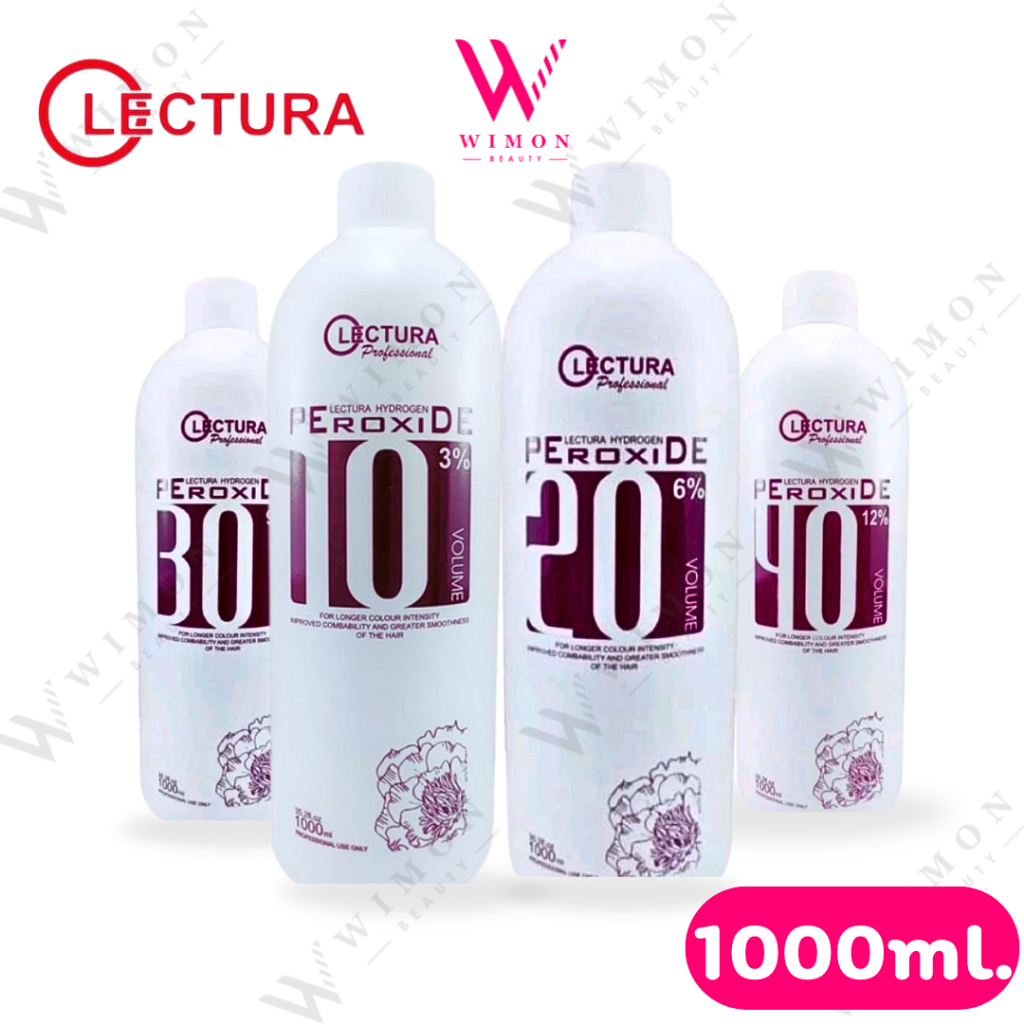 Lectura Hydrogen Peroxide 1000ml. เลคทูร่า ไฮโดรเจน เปอร์ออกไซด์ ไม่มีแอมโมเนีย ไม่ทำให้แสบตาแสบจมูก