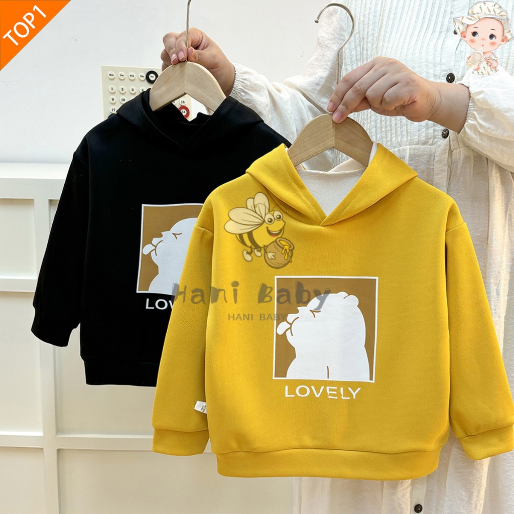 แจ็คเก็ต เสื้อคลุมหมี เสื้อกันหนาวสีดำ ทรงหลวม ผ้าขนสัตว์หนา เพิ่มลมหมวก