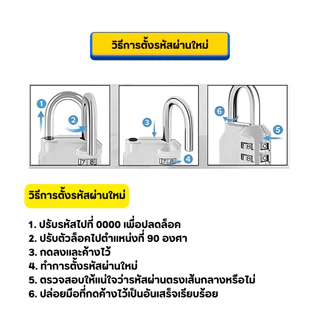 กุญแจรหัส กุญแจล๊อครหัส 4 หลัก กุญแจแบบตั้งรหัสผ่าน แม่กุญแจ