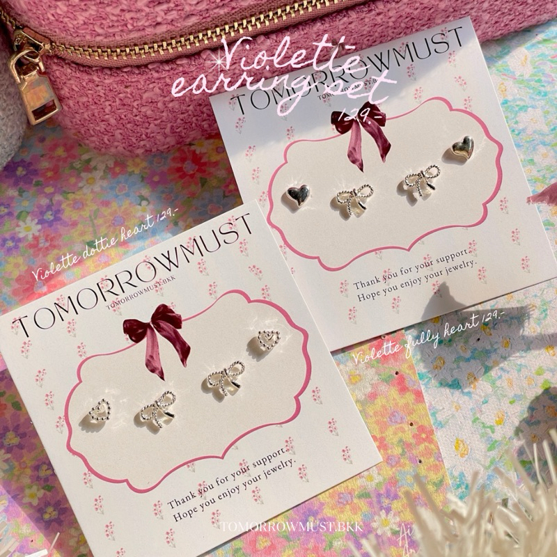 ✨🎀🌸 Violette bow earring set 🌸🎀✨