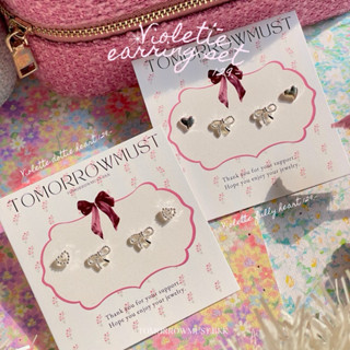 ✨🎀🌸 Violette bow earring set 🌸🎀✨