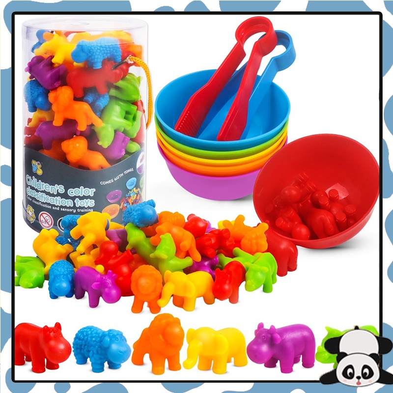 เกมส์แยกสี Rainbow Sorting Bear ของเล่นเด็ก นับของเล่น เกมสมอง ฝึกสมอง คีบ แยกสีของเล่นพัฒนาการ