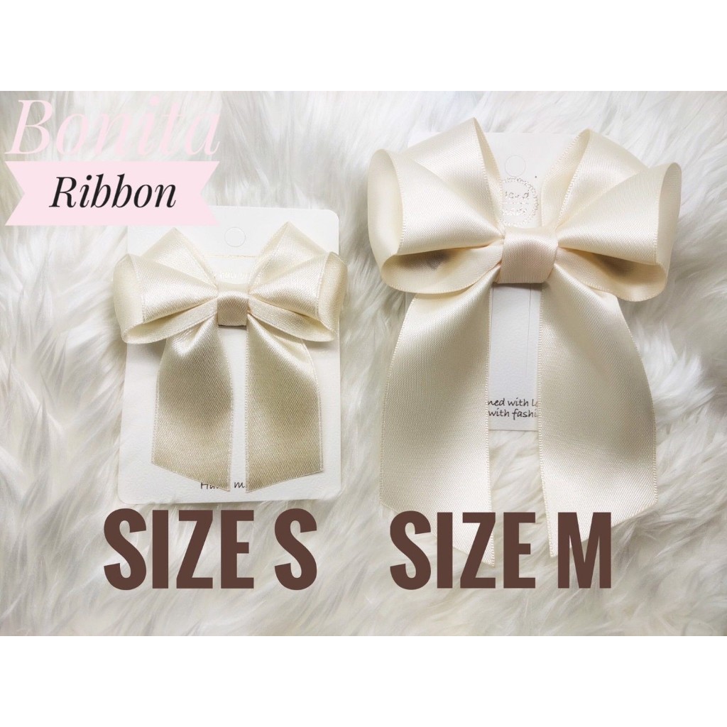 [ พร้อมส่ง ] โบว์ติดผม ผ้าซาติน สีน้ำเงินกรมท่า (Navy) เรียบร้อย หรูหรา กิ๊บติดผม โบว์ผ้าซาติน โบว์นักเรียน ใส่ออกงาน - รูปที่ 2