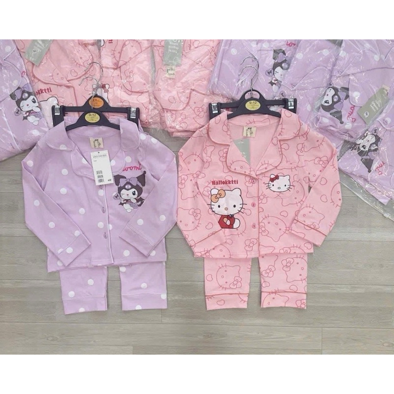 ชุดนอนลูกสาว sanrio สีพาสเทล แขนยาวขายาว สำหรับเด็กผู้หญิง