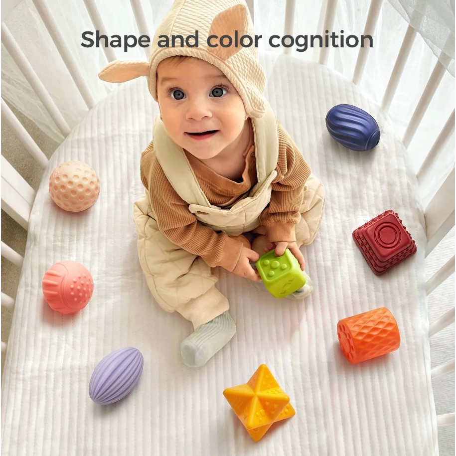 รูปทรงหลากหลาย สีสันสดใส วัสดุปลอดภัยต่อเด็ก ใหม่!! Tumama ลูกบอลหัดจับ เสริมพัฒนาการเด็ก BPA Free