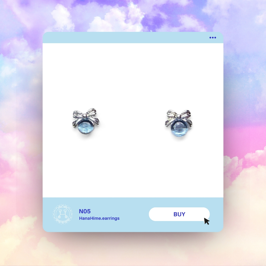 HanaHime.earrings - Pastel Set ต่างหูสีพาสเทล ต่างหูเงิน S925 แพ้ง่ายใส่ได้ - รูปที่ 4