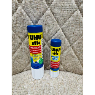 กาวแท่ง สีน้ำเงิน UHU ยู้ฮู Magic blue เนื้อกาวสีน้ำเงิน ช่วยในการทา สีจะหายไปเมื่อกาวแห้ง ไม่ทำให้ทาซ้ำ กาว US.Station