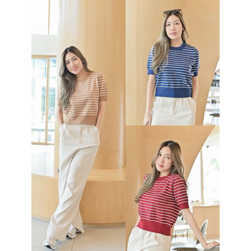 ARITA M423 เสื้อไหมพรมลายริ้ว