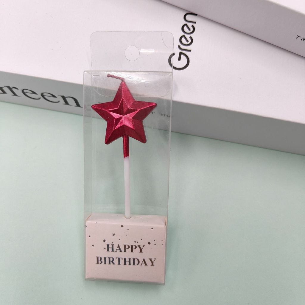 (พร้อมส่ง ) เทียนดวงดาว เทียนวันเกิด รูปแบบสีสวยหวาน ตกแต่งเค้ก น่ารักสุดๆ ขายเป็นชิ้นๆละ 9 บาท