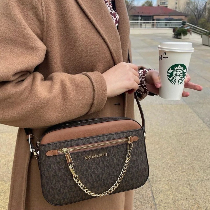 MK Jet Set Large Saffiano Leather Crossbody Bag Style #35S1GTTC9B