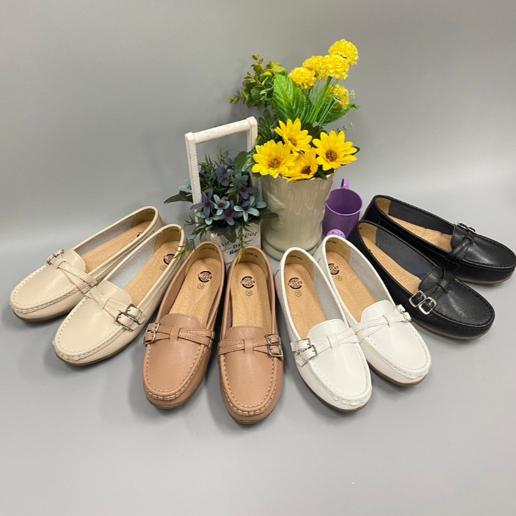 XX92-688รองเท้าหนังหุ้มส้นหน้าคาดพื้นยางส้นเตี้ยไซส36-41