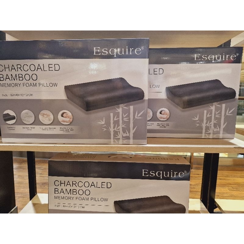 หมอนหนุน Memory Foam Bamboo Charcoal ป้องกันแบคทีเรีย ลดกลิ่น จาก Esquire