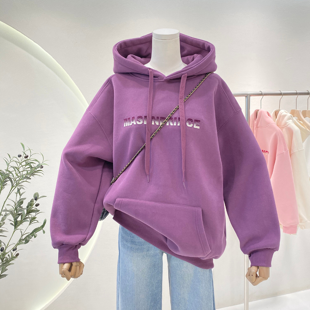 เสื้อฮู้ดแขนยาวสไตล์ญี่ปุ่น ลายไล่ระดับตัวอักษร (ฤดูหนาว) Hoodie