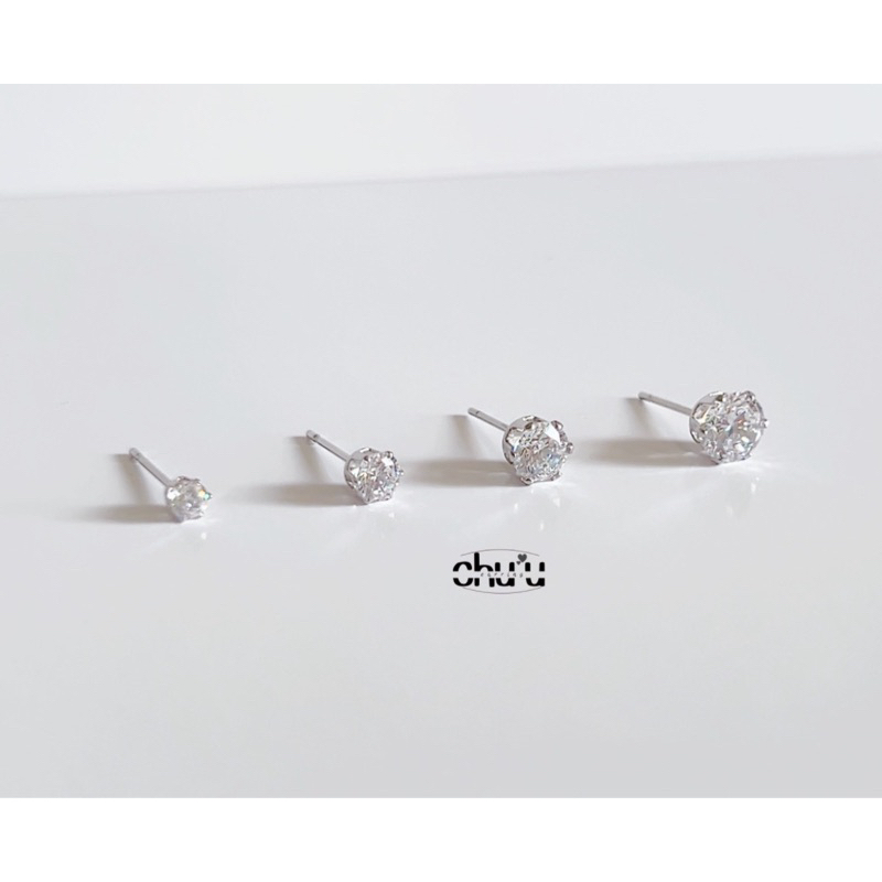ต่างหูเพชรกลมและสี่เหลี่ยม วัสดุ STAINLESS STEEL สีเงิน +ทับเหล็ก เพชรสวยเล่นแสง แม่ค้าใส่เองทุกวัน แนะนำมาก