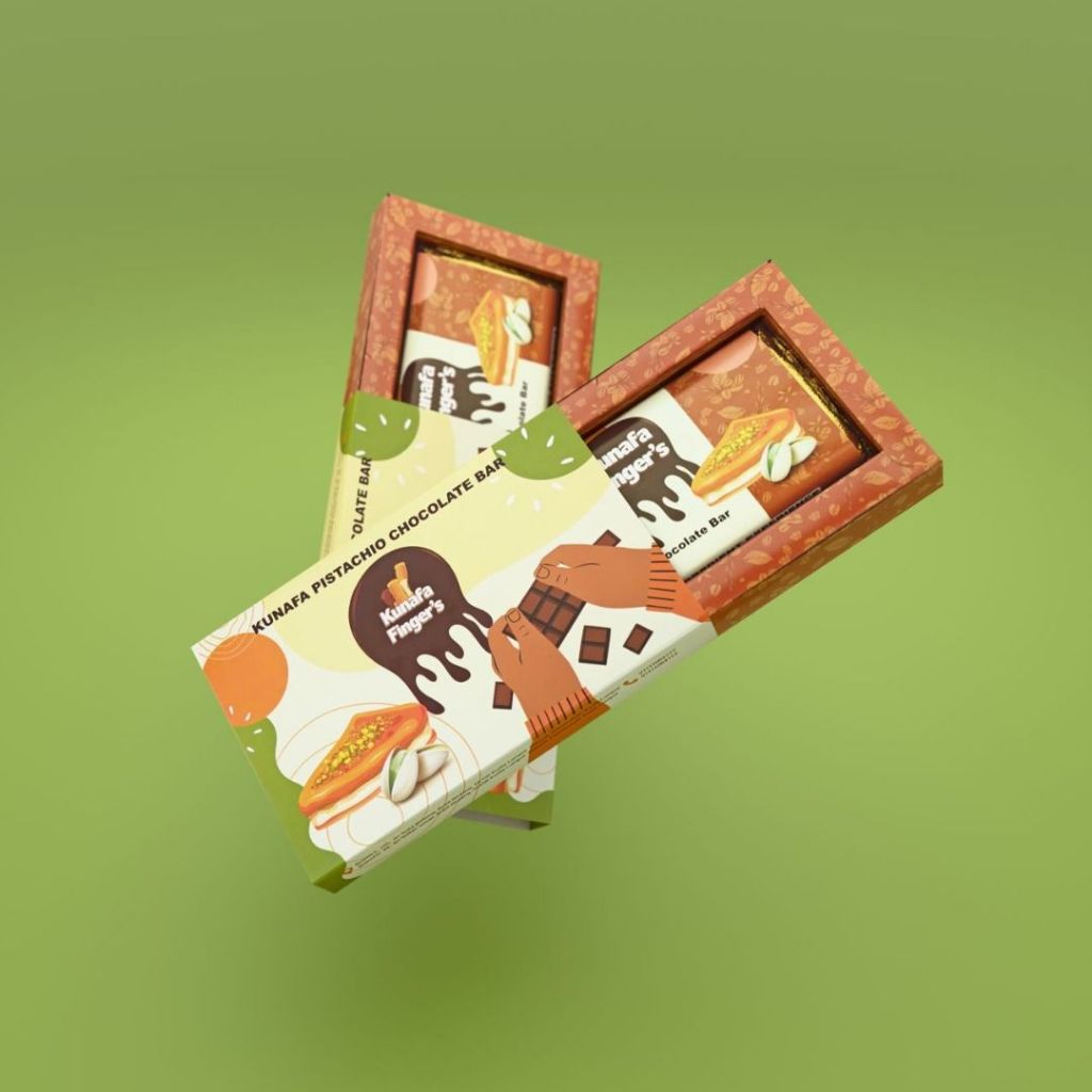 ช็อกโกแลตบาร์ดูไบ kunafa pistachio chocolate bar จาก kunafa finger's 175 g