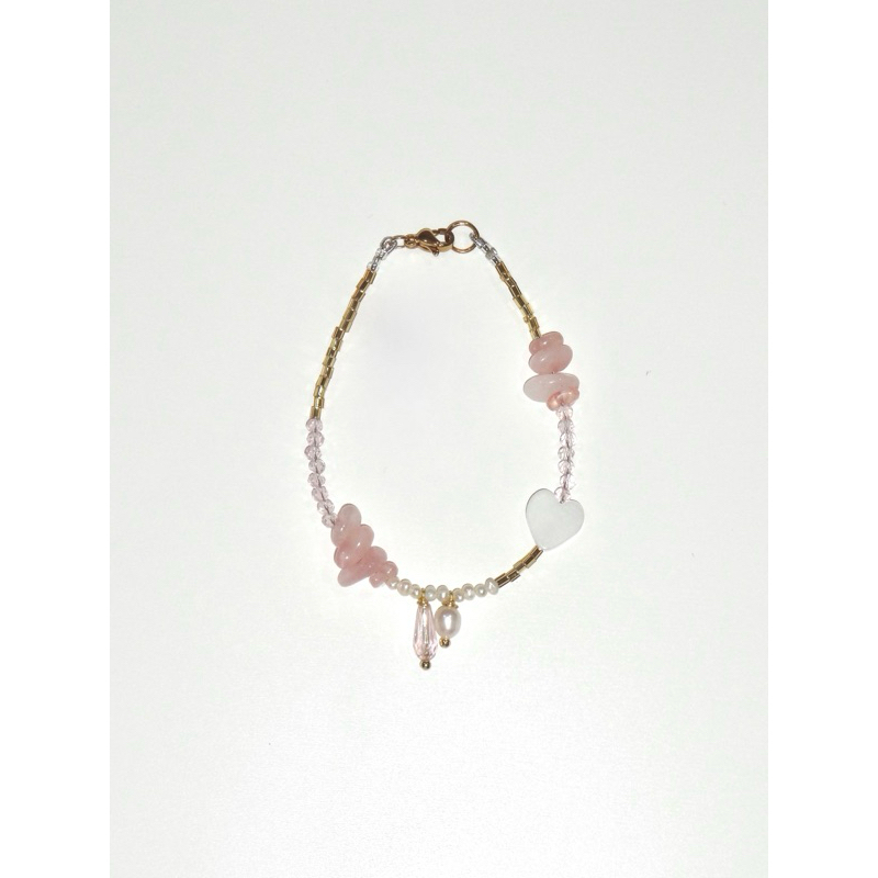 nice try studio – In Love Bracelet สร้อยข้อมือไข่มุกแท้ หิน และชาร์ม #059