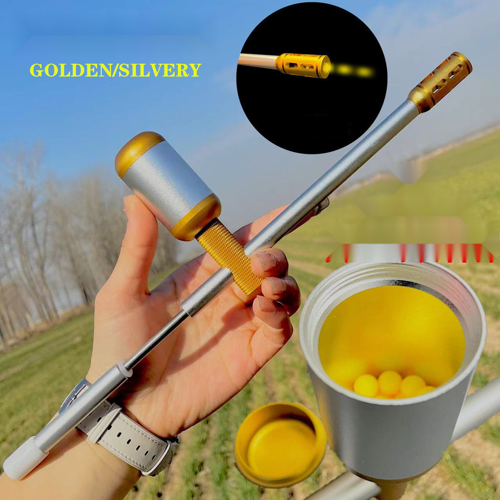 กระบอกอลูมิเนียมอัลลอยด์แตกร้อยชิ้นของเล่นในวัยเด็กปืนกระบอกไม้ไผ่หนังสติ๊กยืดหยุ่นนุ่ม