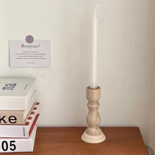 OurHome [พร้อมส่ง] เชิงเทียนไม้ Wooden candlestick holder เชิงเทียนอาหารค่ำใต้แสงเทียนการถ่ายภาพอุปกรณ์ประกอบฉากตกแต่ง