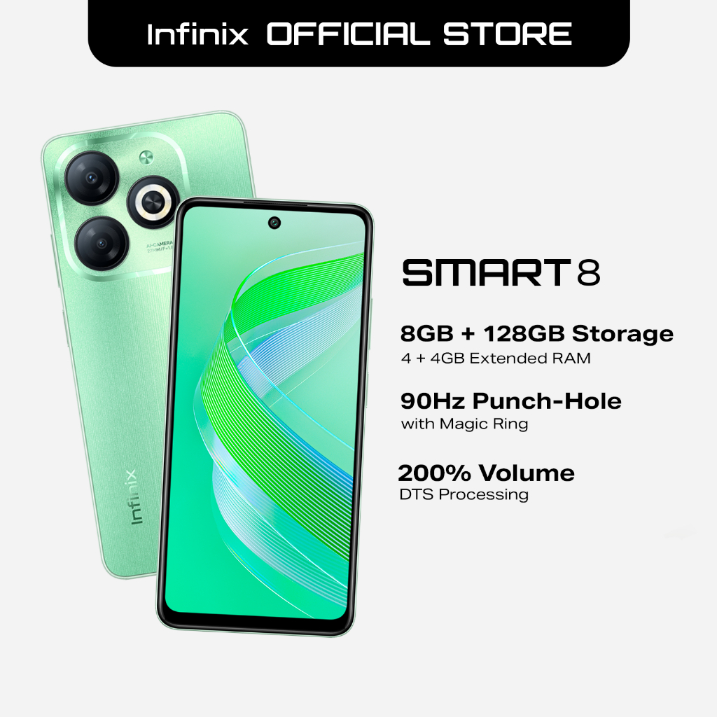 Infinix Smart 8 Cellphone 16GB+512GB Android13 6.67inch HD Screen 5000mAh Original Smartphone COD
