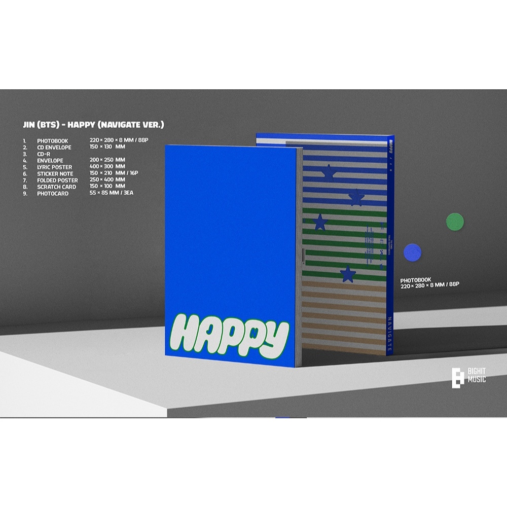 ✅พร้อมส่ง  ลด 30% SHOPEE LIVE  [BTS] อัลบั้ม Jin ‘Happy’