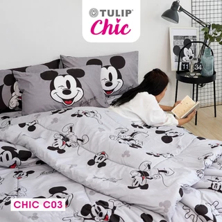 TULIP CHIC มิกกี้เมาส์ CHIC C03 Mickey ลิขสิทธิ์แท้ดิสนีย์ ชุดผ้าปู ผ้าห่มนวม สไตล์มินิมอล สัมผัสนุ่มไม่ระคายผิว