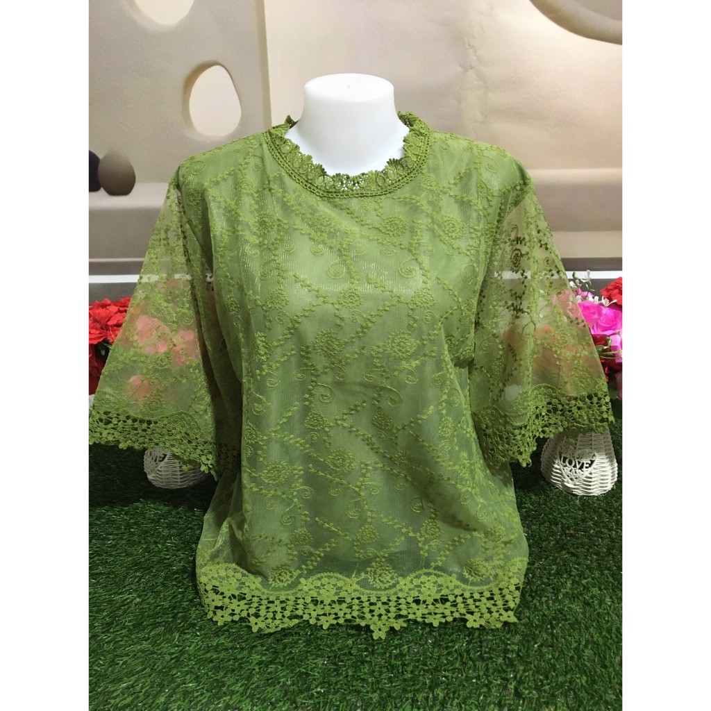 เสื้อลูกไม้ เสื้อผ้าแก้วสาวอวบ ออกงาน ใส่เที่ยว รุ่น4678