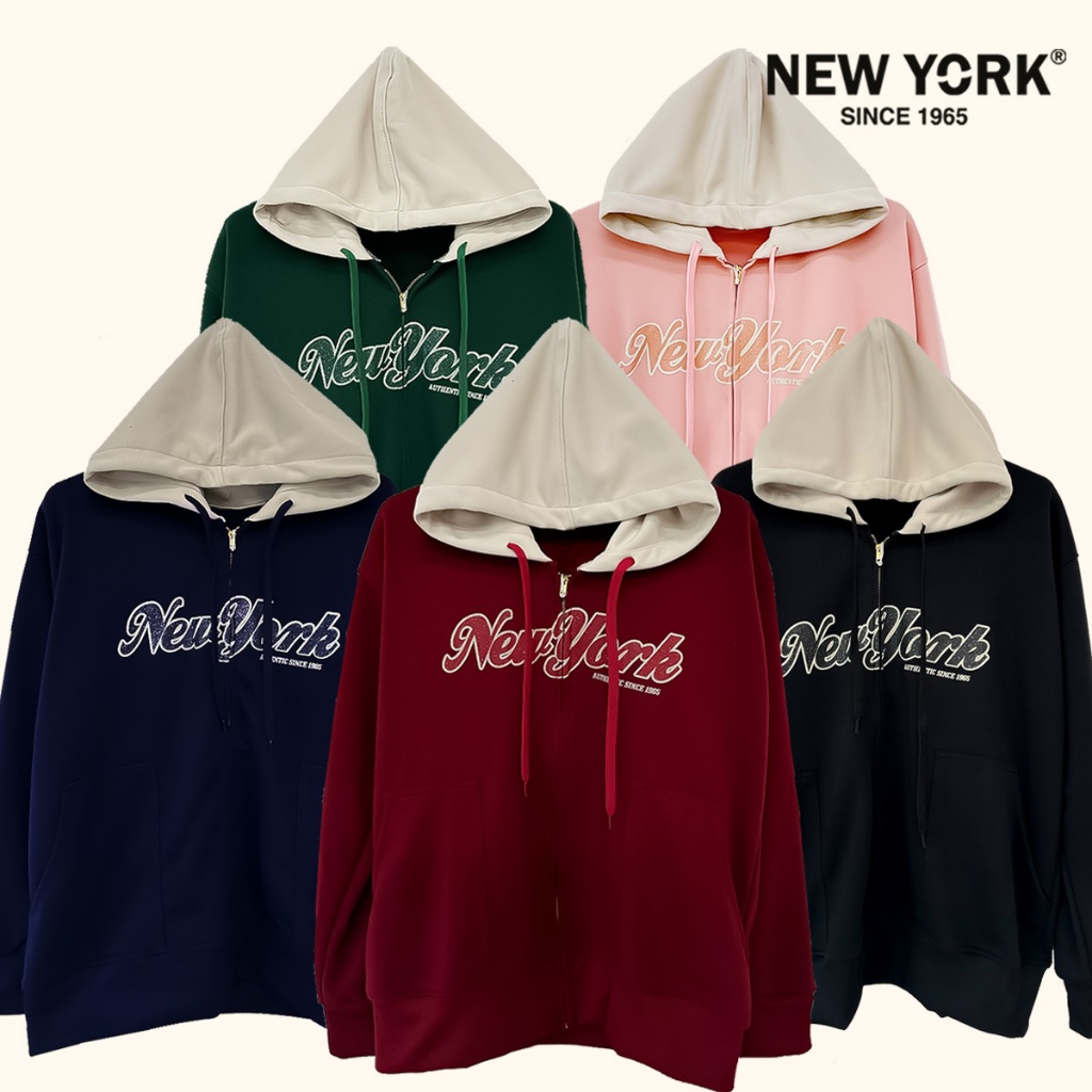 เสื้อกันหนาว New York 1965- Premium [กากเพชร] เสื้อคลุมแขนยาว ใหม่ล่าสุด
