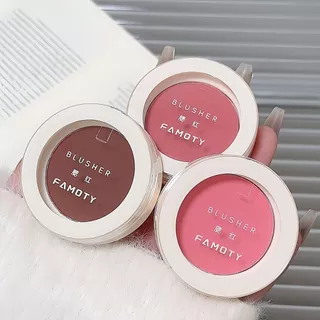 FAMOTY บลัชออน เนื้อฝุ่น Blush โทนสีชมพู สีสวย บรัชออน ปัดแก้ม เนื้อดี ติทนนาน กันน้ำ