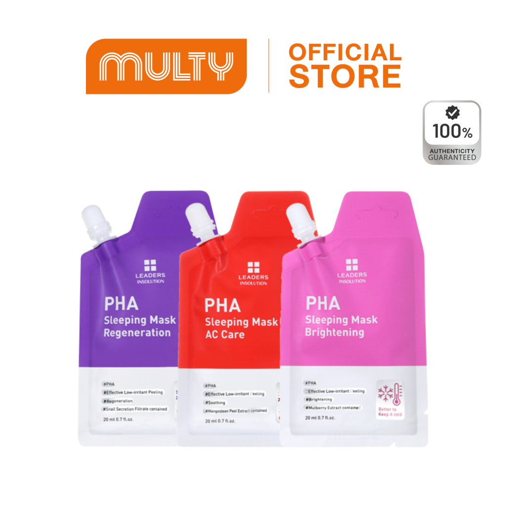 Leaders-PHA Sleeping Mask ลีดเดอร์ อินโซลูชั่น พีเอชเอ สลีปปิ้ง มาสก์ แผ่น