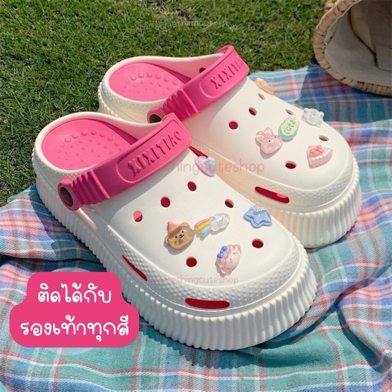 ส่งจากไทย 💗 จิบบิทตัวติดรองเท้าแบบเซต 10 ชิ้น เนื้อเงาวาว (no.44) รูปที่ 4