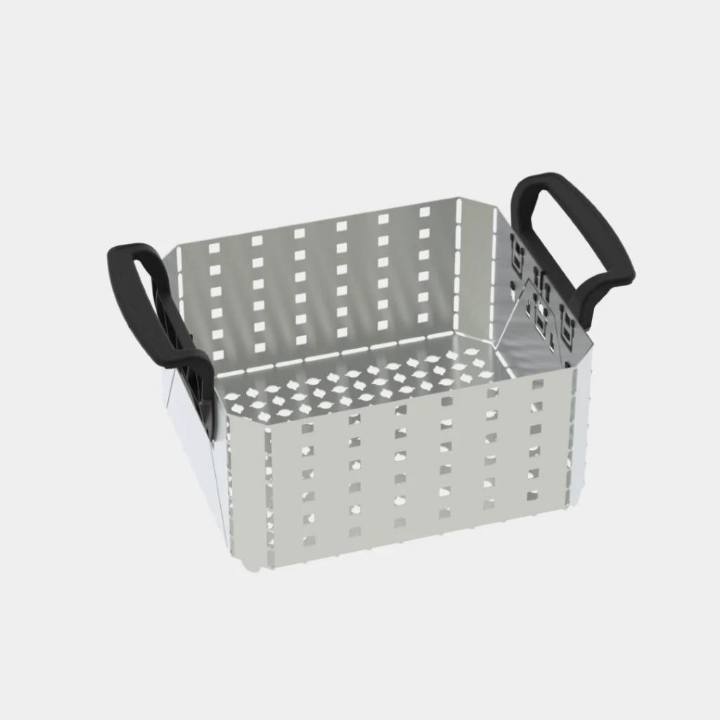 stainless steel modular basket for elma ultrasonic Type 180 ตะกร้าสแตนเลสแบบโมดูลาร์ พร้อมที่จับพลาส