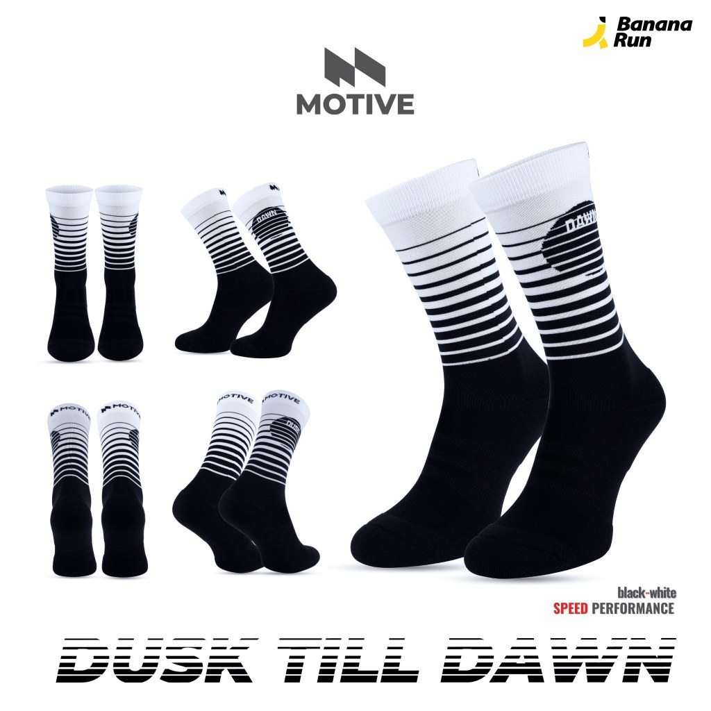 Motive sock Dusk till dawn collection ถุงเท้า กีฬา วิ่ง ออกกำลังกาย