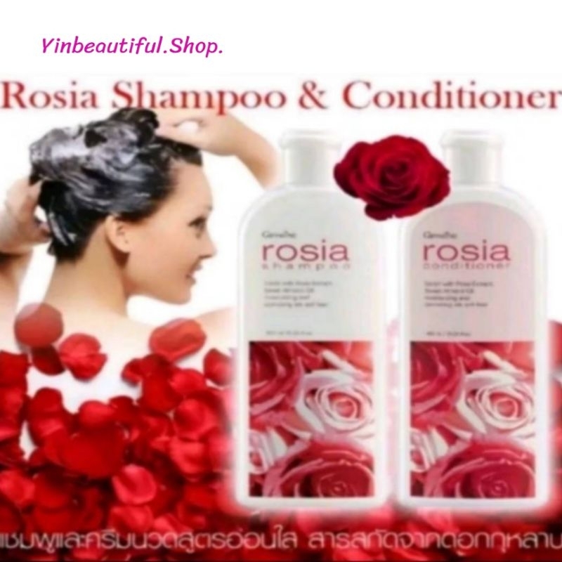 แชมพูโรเซีย & ครีมนวดผมกิฟฟารีน แชมพูกุหลาบ ครีมนวดผมกุหลาบ Giffarine Rosia