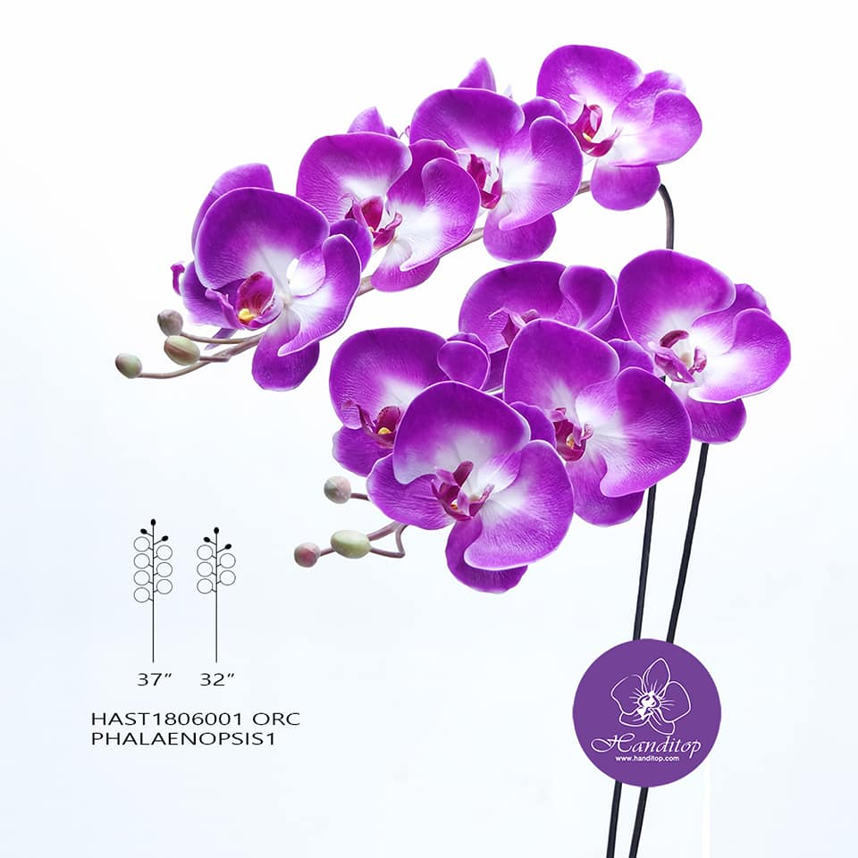 Handitop ช่อดอกกล้วยไม้ฟาแลนนอปซิสปลอมที่ดูเป็นธรรมชาติเหมือนจริงมาก